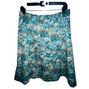 ANN TAYLOR Floral‎ Print Cotton A-Line Skirt Size 8